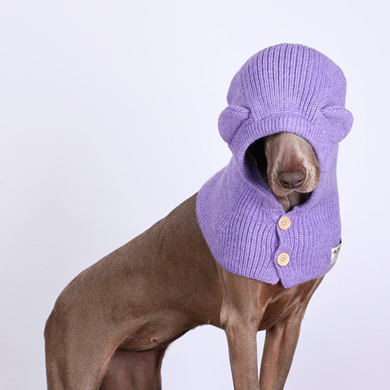Dog Knit Hat Winter Collar Ear Warm Protect - PIKAPIKA