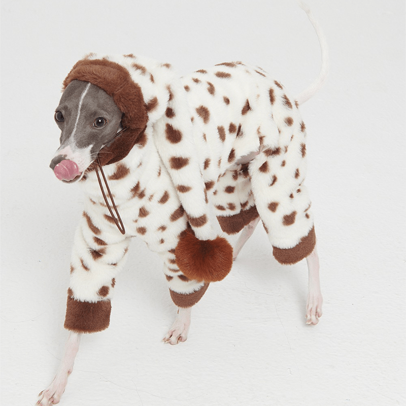 Dog Onesies Fleece Italian Greyhound Clothes Turtleneck Faux Fur Brown - PIKAPIKA
