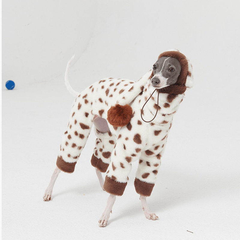 Dog Onesies Fleece Italian Greyhound Clothes Turtleneck Faux Fur Brown - PIKAPIKA