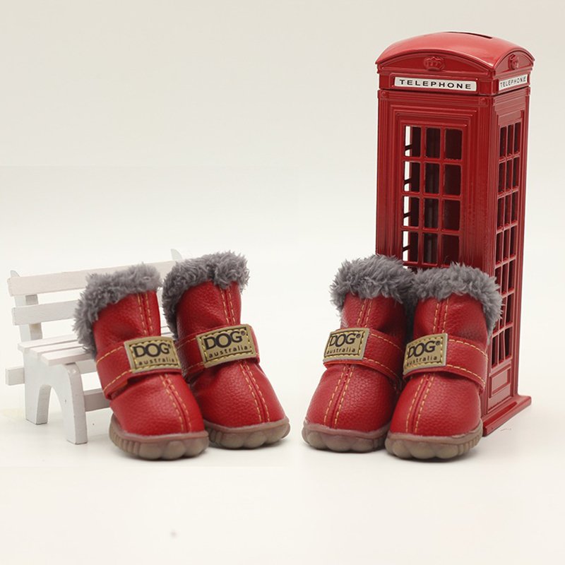Dog Snow Boots Plush Lining Outdoor Gear - PIKAPIKA