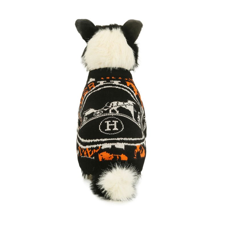 Dog Sweater Black Knit Wear Puppy Clothes - PIKAPIKA