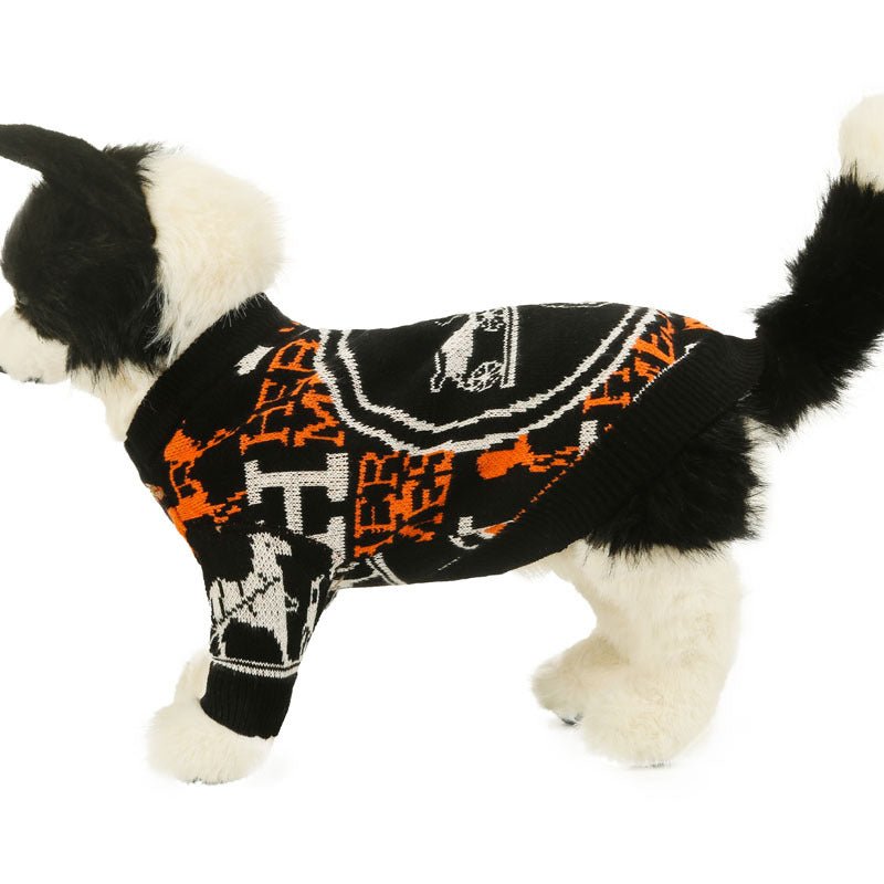 Dog Sweater Black Knit Wear Puppy Clothes - PIKAPIKA