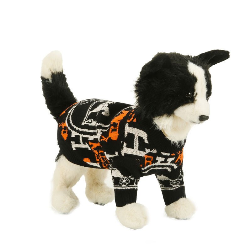 Dog Sweater Black Knit Wear Puppy Clothes - PIKAPIKA