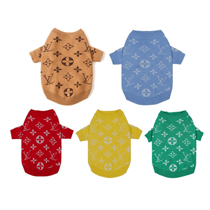 Dog Sweater Knit Wear Cat Sweater Designer Clothes Green - PIKAPIKA
