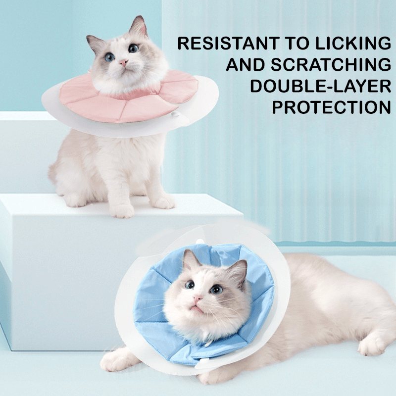 Extended Double - Layer Elizabeth Collar Cat Recovery Cone - PIKAPIKA