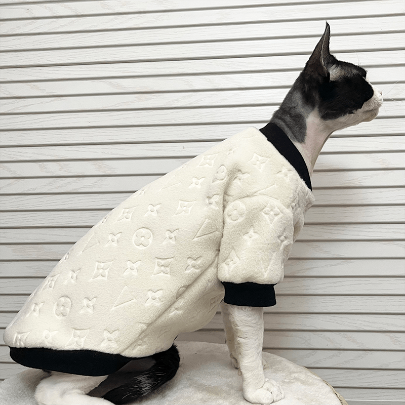 Faux Fur Cat Coat Button Jacket Winter Warm Sphynx Clothes - PIKAPIKA
