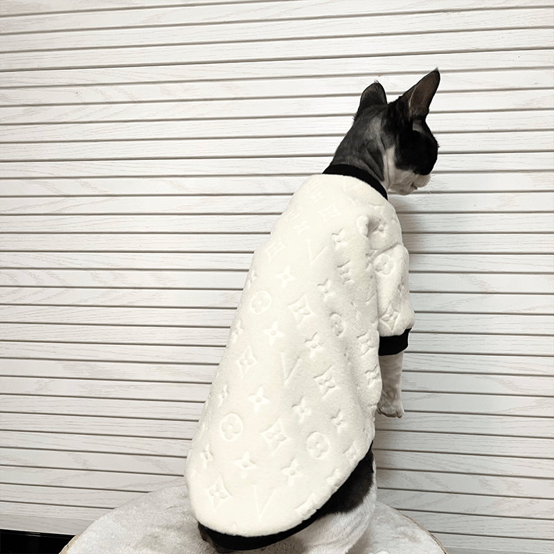 Faux Fur Cat Coat Button Jacket Winter Warm Sphynx Clothes - PIKAPIKA