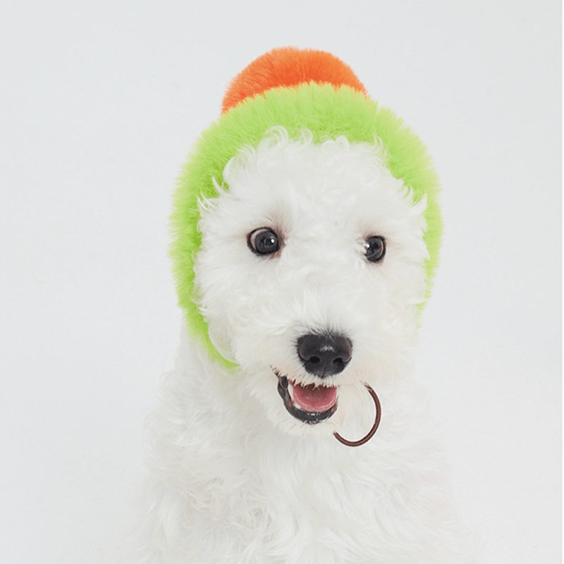 Faux Fur Hat Multicolor Purple+Green - PIKAPIKA