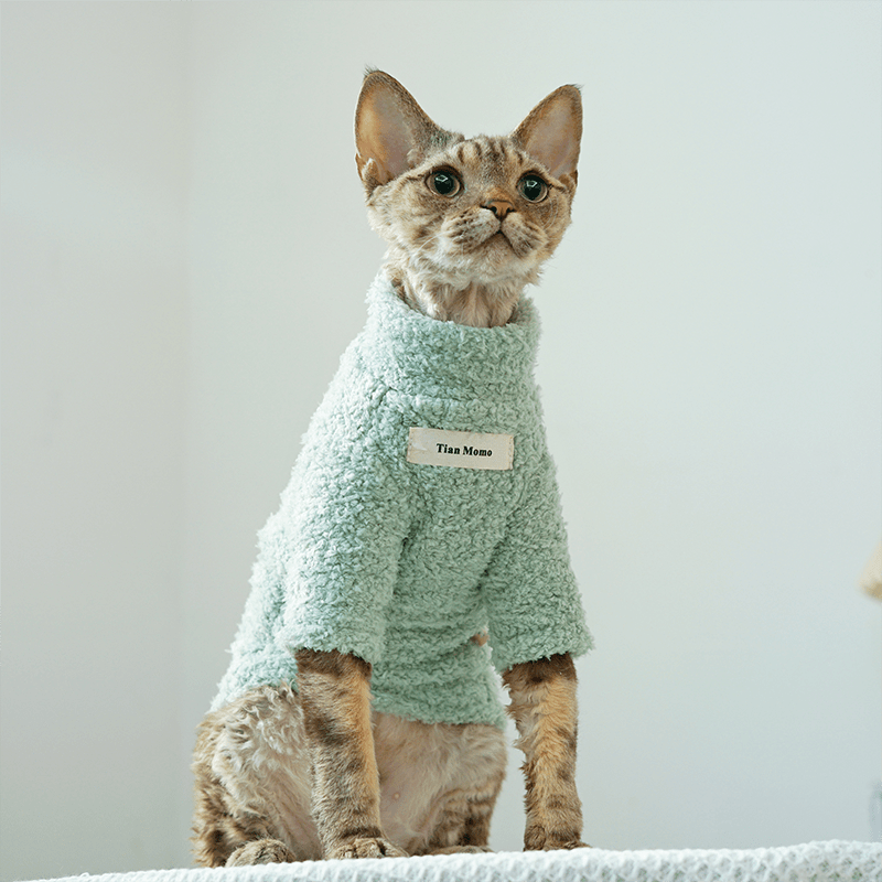 Fleece Cat Top Pullover Sphynx Clothes Soft Warm - PIKAPIKA