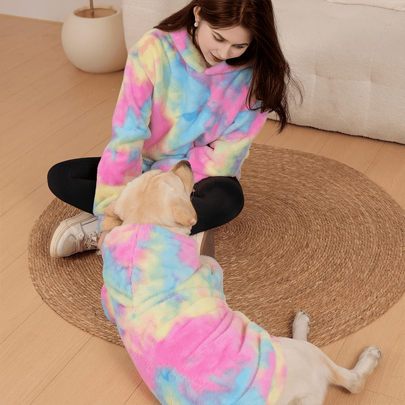 Fleece Hoodie for Big Dogs Parent Matching Outfit Thick Cozy - PIKAPIKA