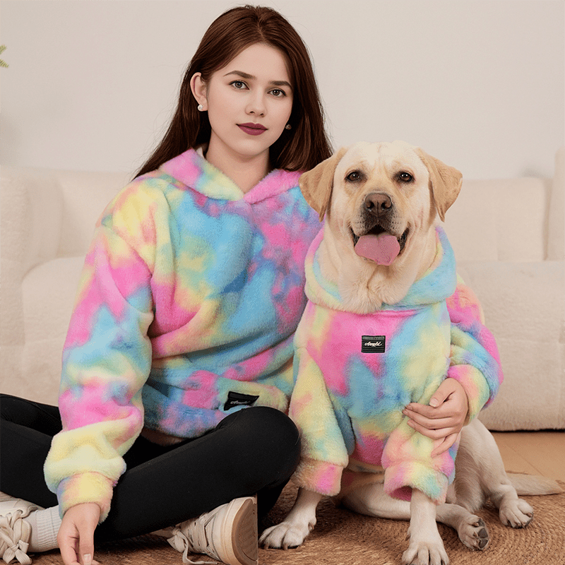 Fleece Hoodie for Big Dogs Parent Matching Outfit Thick Cozy - PIKAPIKA