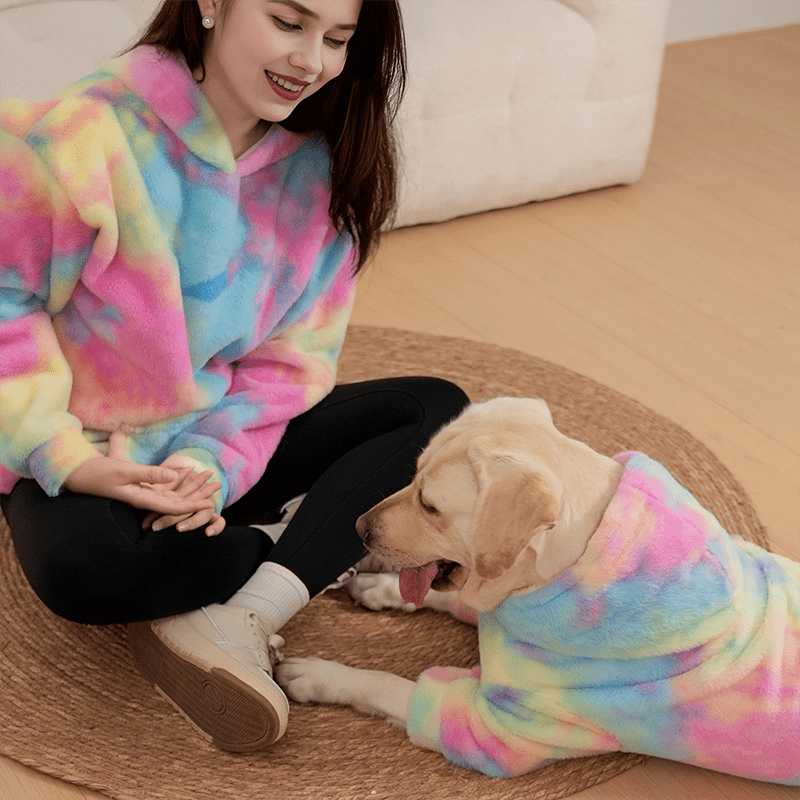 Fleece Hoodie for Big Dogs Parent Matching Outfit Thick Cozy - PIKAPIKA