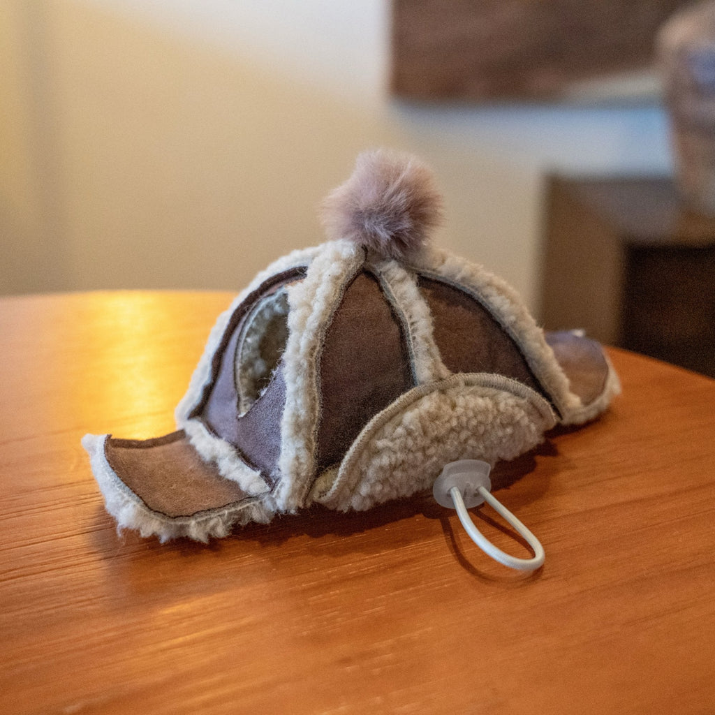 Fleece Lined Pilot Hat with Ear Holes for Toy Dogs - PIKAPIKA