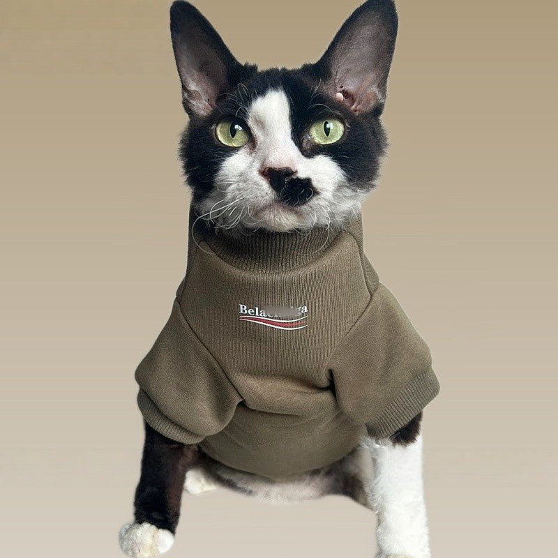 Fleece Lined Warm Hoodies Cat Clothes Devon Sphynx Sphynx Cat Clothes - PIKAPIKA