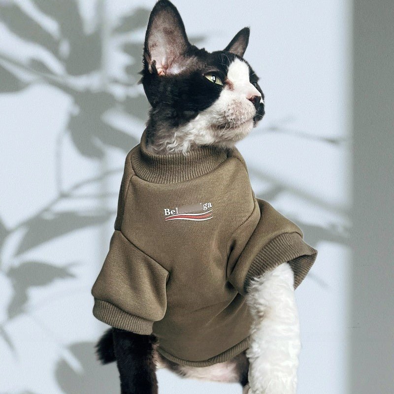 Fleece Lined Warm Hoodies Cat Clothes Devon Sphynx Sphynx Cat Clothes - PIKAPIKA