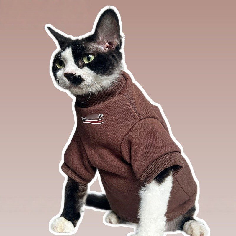 Fleece Lined Warm Hoodies Cat Clothes Devon Sphynx Sphynx Cat Clothes - PIKAPIKA