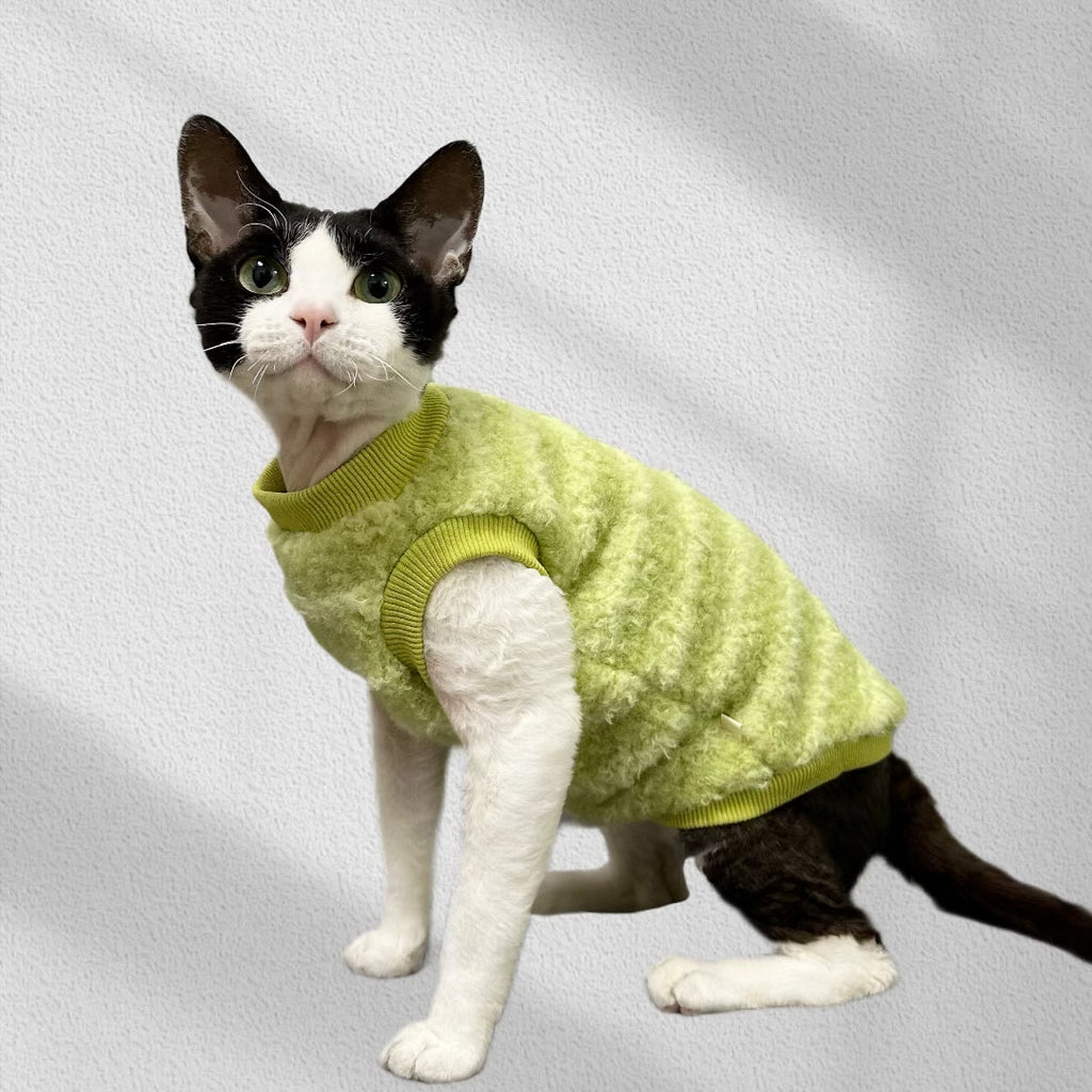 Fleece Shirts Sleeveless Pajama Sphynx Cat Clothes Multicolor Vest - PIKAPIKA