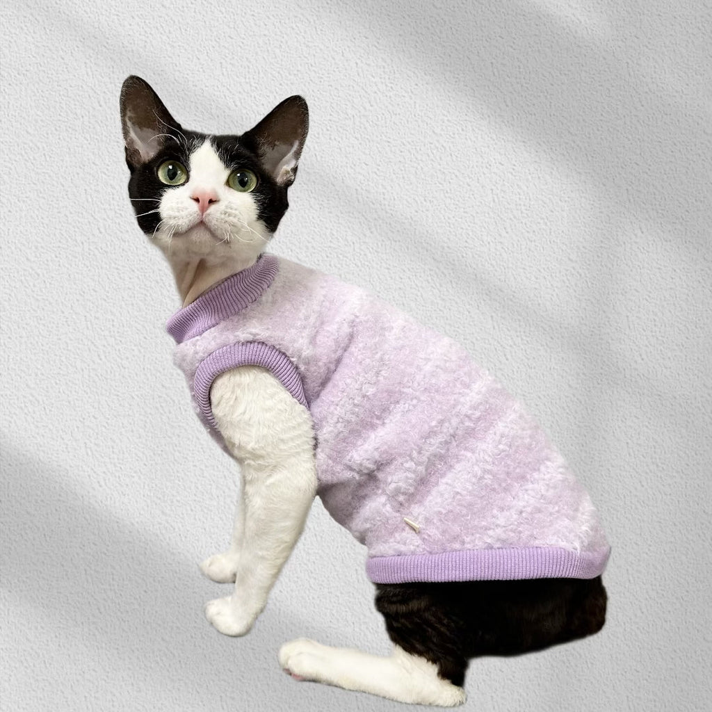 Fleece Shirts Sleeveless Pajama Sphynx Cat Clothes Multicolor Vest - PIKAPIKA