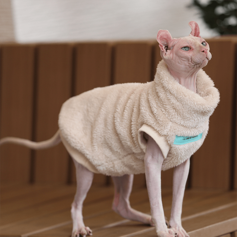 Fleece Shirts Sphynx Cat Clothes Pullover Sleeveless Vest - PIKAPIKA