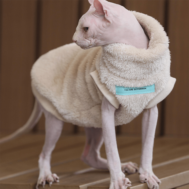 Fleece Shirts Sphynx Cat Clothes Pullover Sleeveless Vest - PIKAPIKA