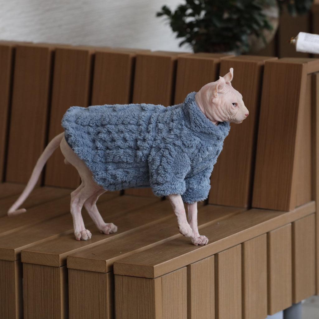 Fleece Shirts Sphynx Cat Clothes Pullover Warm Special Pattern - PIKAPIKA