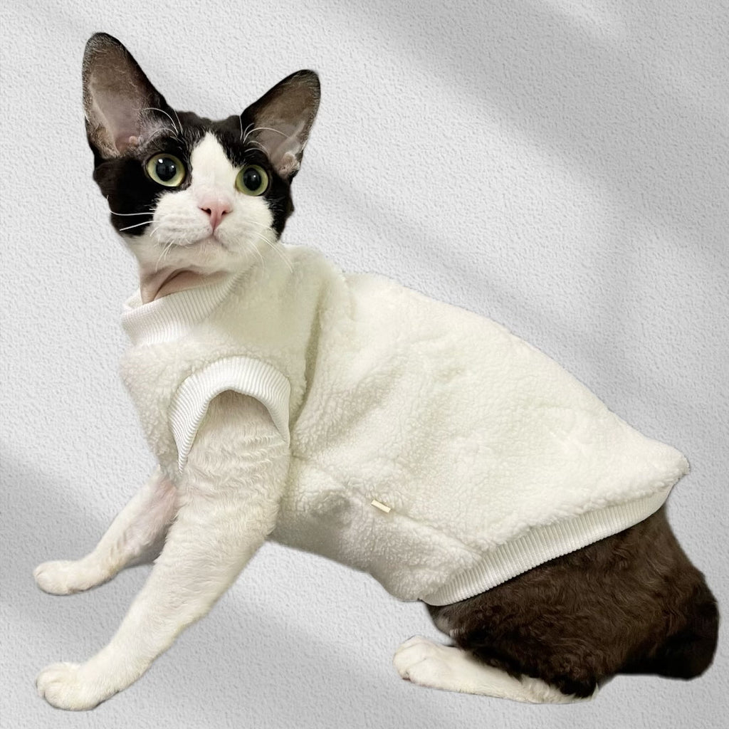 Fleece Sleeveless Shirts Sphynx Cat Clothes Pajamas LV - PIKAPIKA
