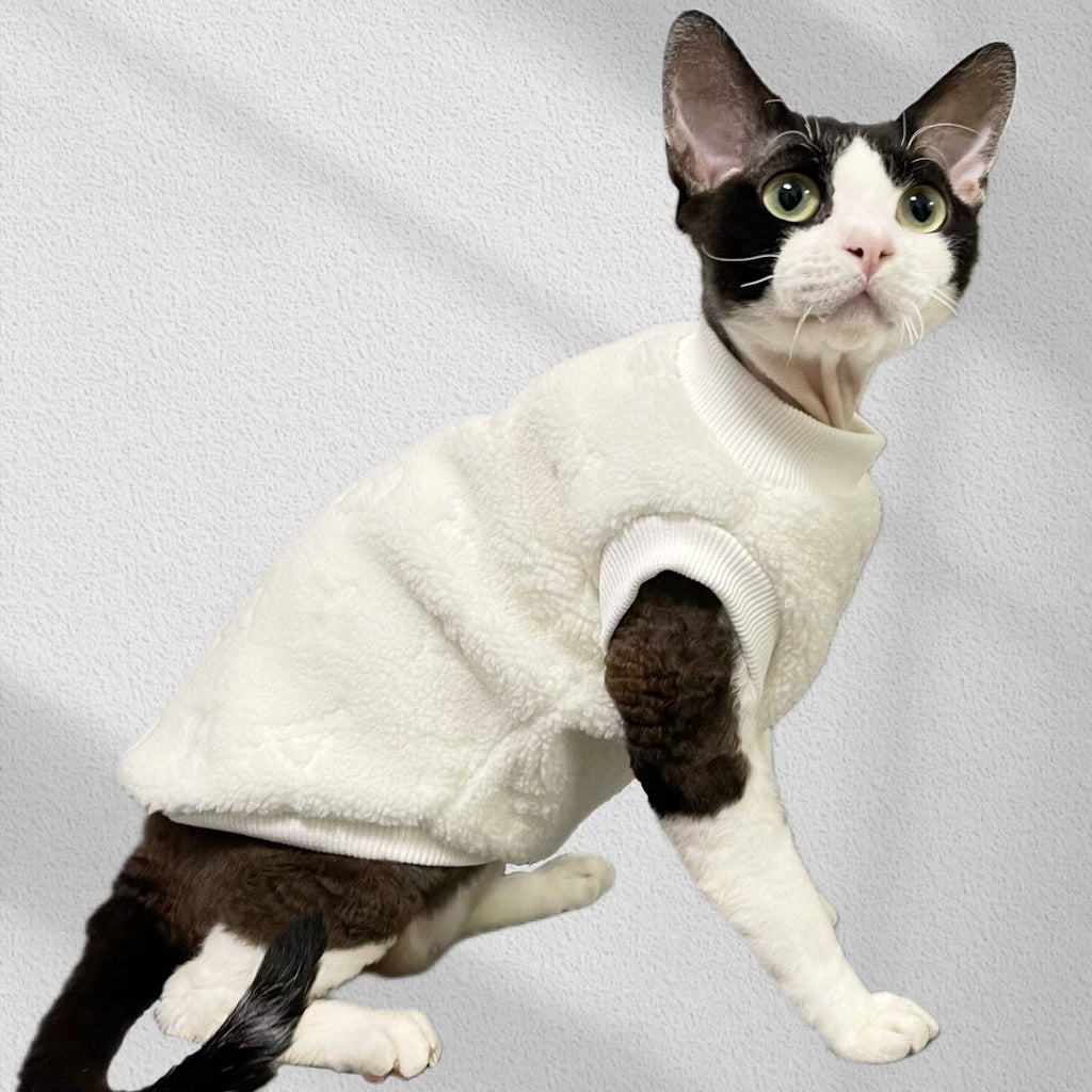 Fleece Sleeveless Shirts Sphynx Cat Clothes Pajamas LV - PIKAPIKA