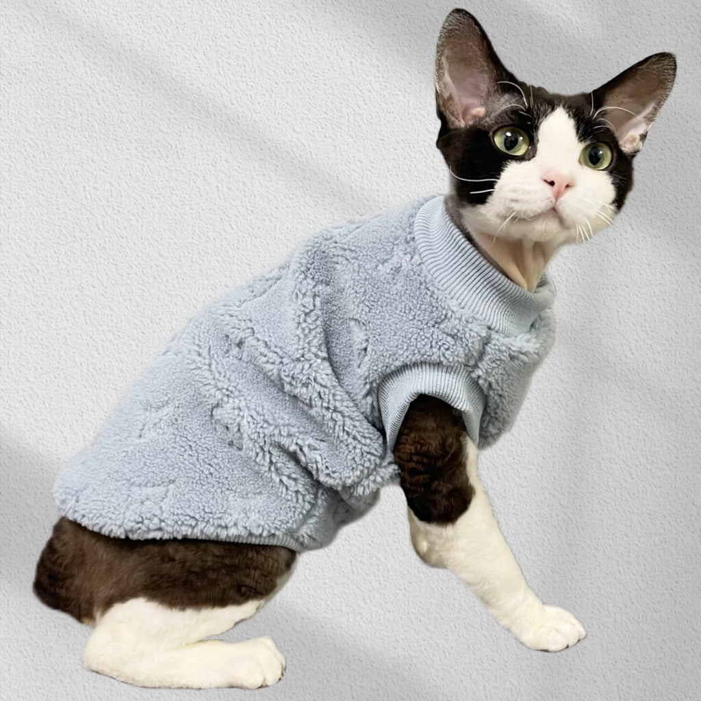 Fleece Sleeveless Shirts Sphynx Cat Clothes Pajamas LV - PIKAPIKA