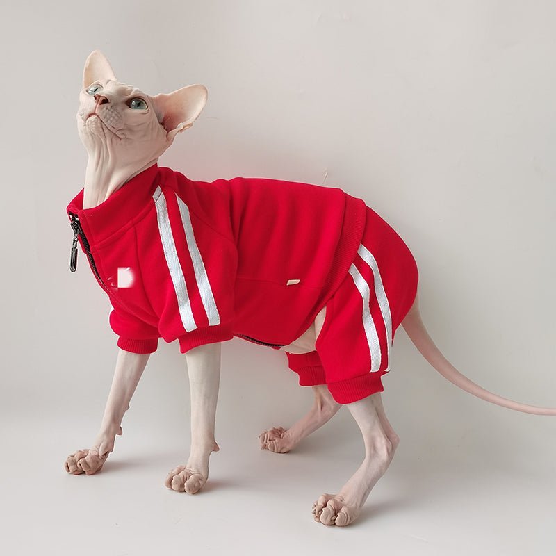 Fleece Sports Onesie Sphynx Cat Clothes - PIKAPIKA