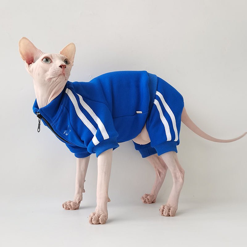 Fleece Sports Onesie Sphynx Cat Clothes - PIKAPIKA