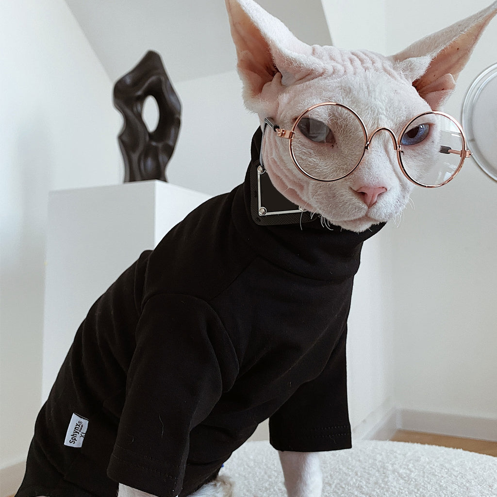 Fleece Turtleneck Pullover Shirts Sphynx Cat Clothes - PIKAPIKA
