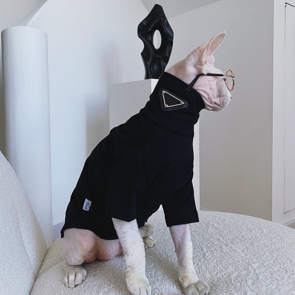 Fleece Turtleneck Pullover Shirts Sphynx Cat Clothes - PIKAPIKA