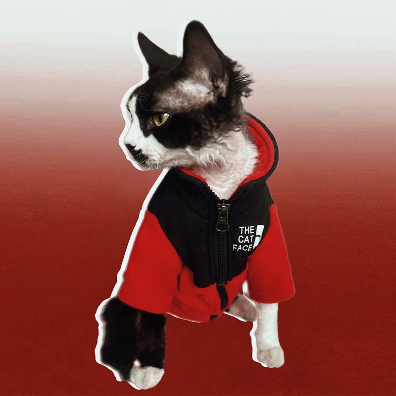Fleece Zip Jacket Coat Sphynx Cat Clothes - PIKAPIKA