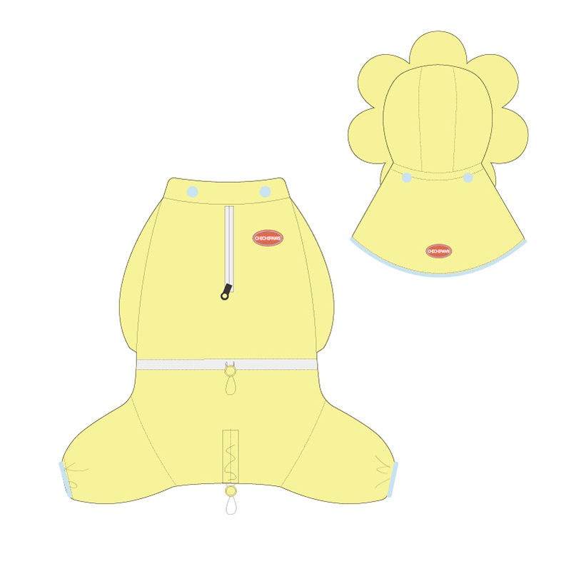 Floral Cloak Waterproof Full - Cover Four - Leg Dog Raincoat Small Medium Dogs - PIKAPIKA