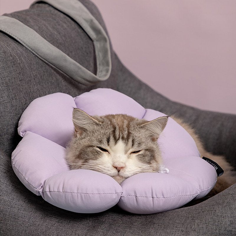 Cat Clothes Purple Flower Cat Cone Collar Soft Adjustable