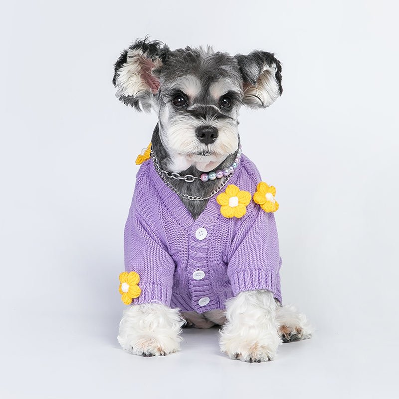 Flower Decoration Sweater Dog Clothes - PIKAPIKA