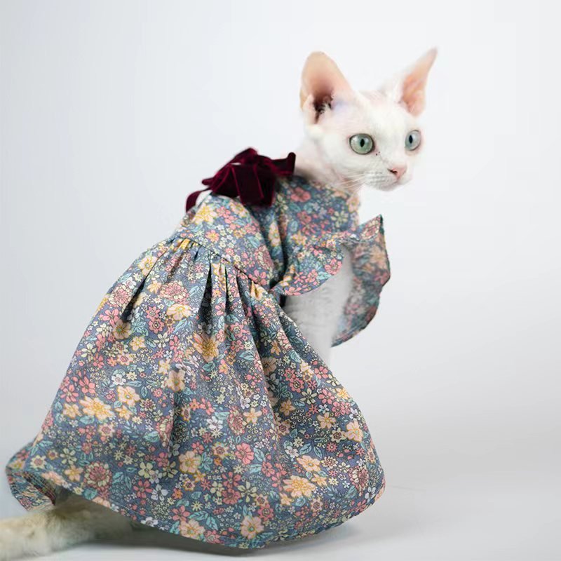 Flower Princess Dress Sphynx Cat Clothes - PIKAPIKA