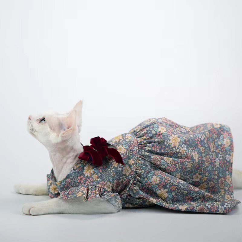Flower Princess Dress Sphynx Cat Clothes - PIKAPIKA