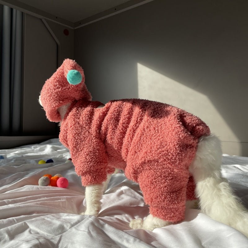 Fluffy Cloud Fleece Four - Leg Sphynx Devon Cat Clothes Soft Stretch Outfit - PIKAPIKA