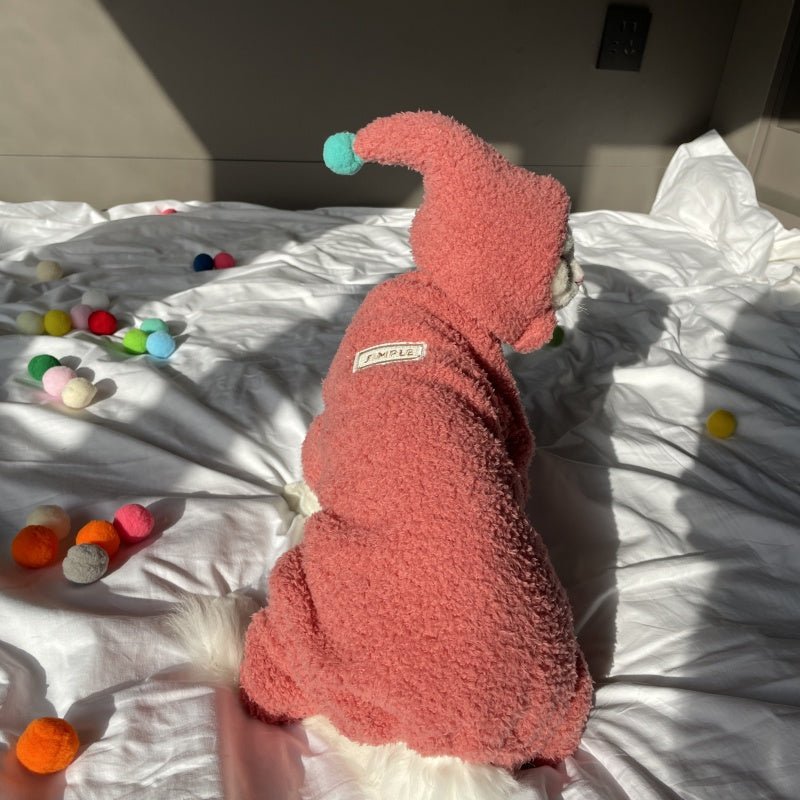 Fluffy Cloud Fleece Four - Leg Sphynx Devon Cat Clothes Soft Stretch Outfit - PIKAPIKA