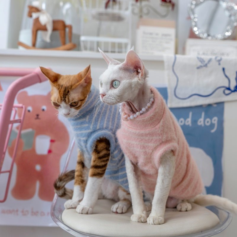 Fluffy Thick Sweater Devon Rex Cat Clothes Sphynx Cat Sweet Base Wear - PIKAPIKA