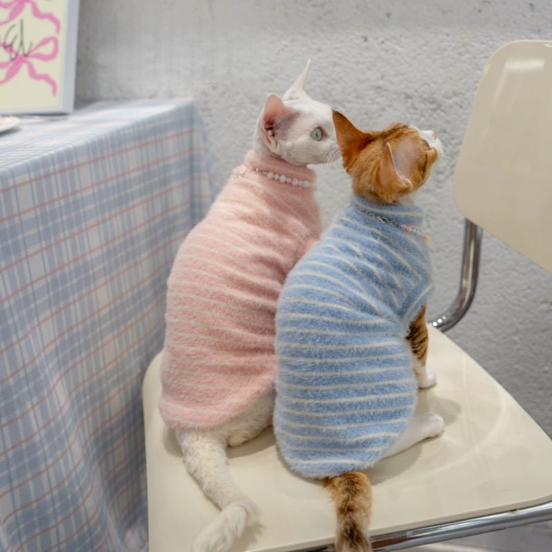 Fluffy Thick Sweater Devon Rex Cat Clothes Sphynx Cat Sweet Base Wear - PIKAPIKA