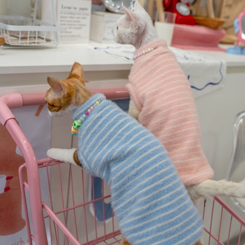 Fluffy Thick Sweater Devon Rex Cat Clothes Sphynx Cat Sweet Base Wear - PIKAPIKA
