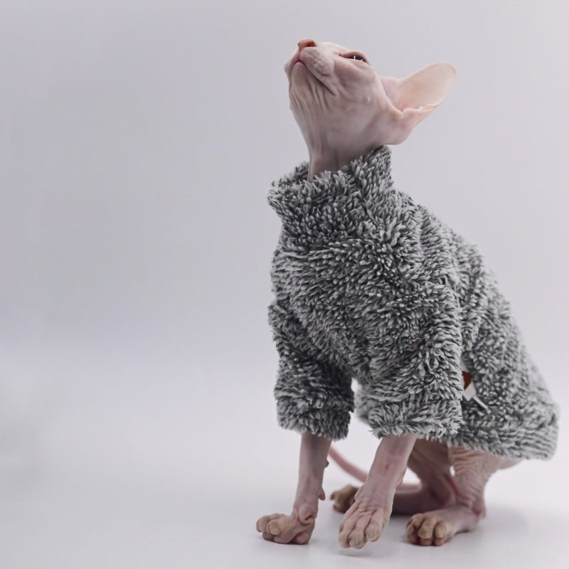 Fuzzy Warm Winter Clothes Sphynx Devon Rex Cat - PIKAPIKA