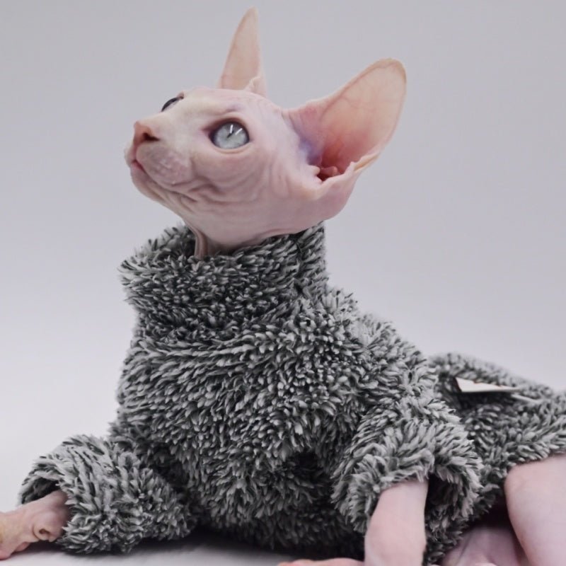 Fuzzy Warm Winter Clothes Sphynx Devon Rex Cat - PIKAPIKA