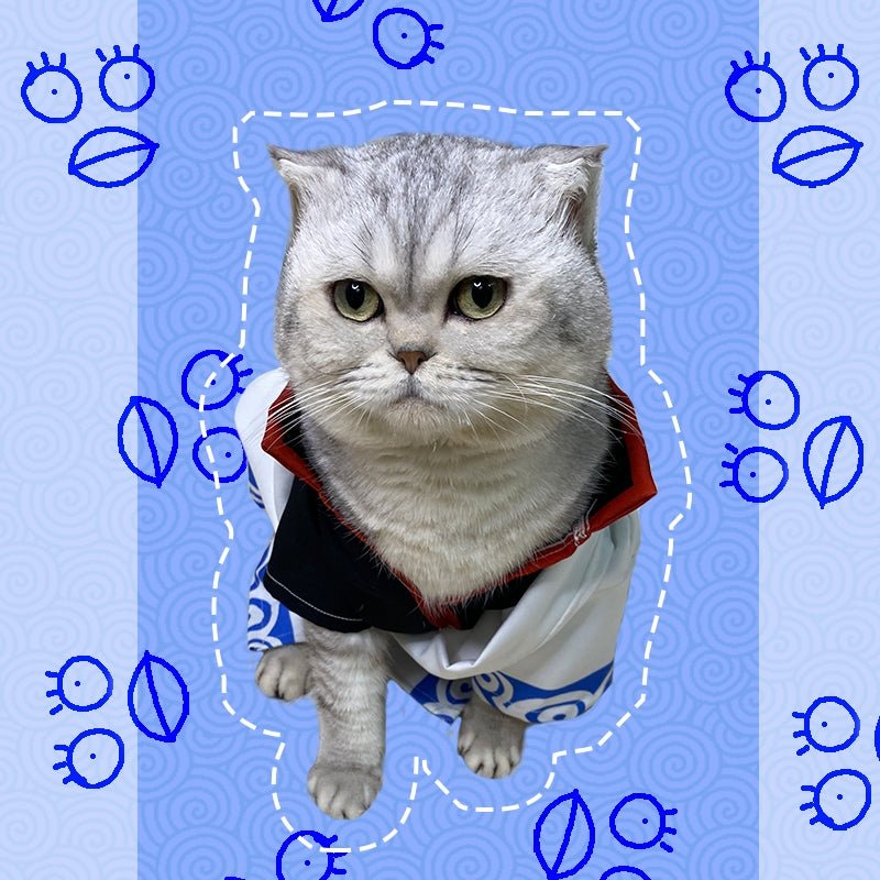 GINTAMA Sakata Gintoki Cat Costume Pet Cosplay Outfit - PIKAPIKA
