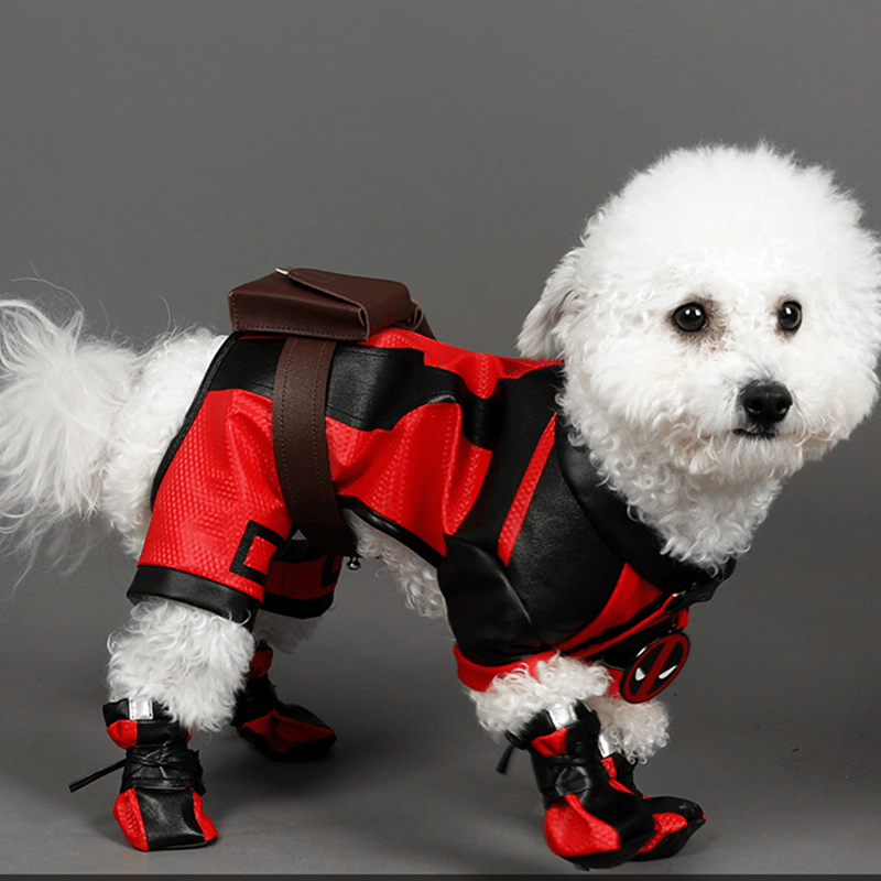 Halloween Deadpool Costume Cosplay Pet Dog Funny Outfit - PIKAPIKA