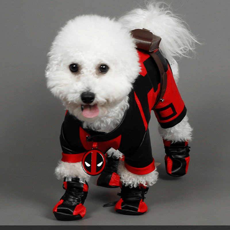 Halloween Deadpool Costume Cosplay Pet Dog Funny Outfit - PIKAPIKA