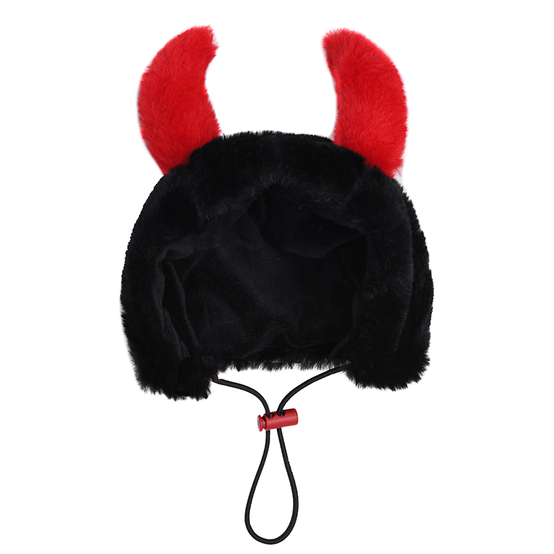 Halloween Devil Warmth Fluffy Winter Hat Sphynx Cat - PIKAPIKA