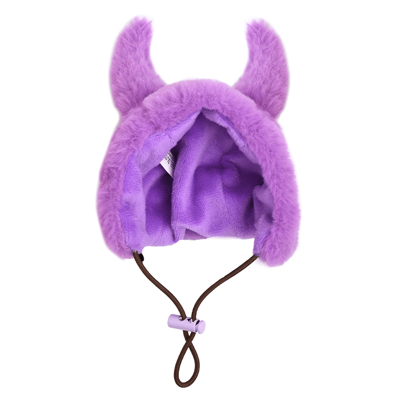 Halloween Devil Warmth Fluffy Winter Hat Sphynx Cat - PIKAPIKA